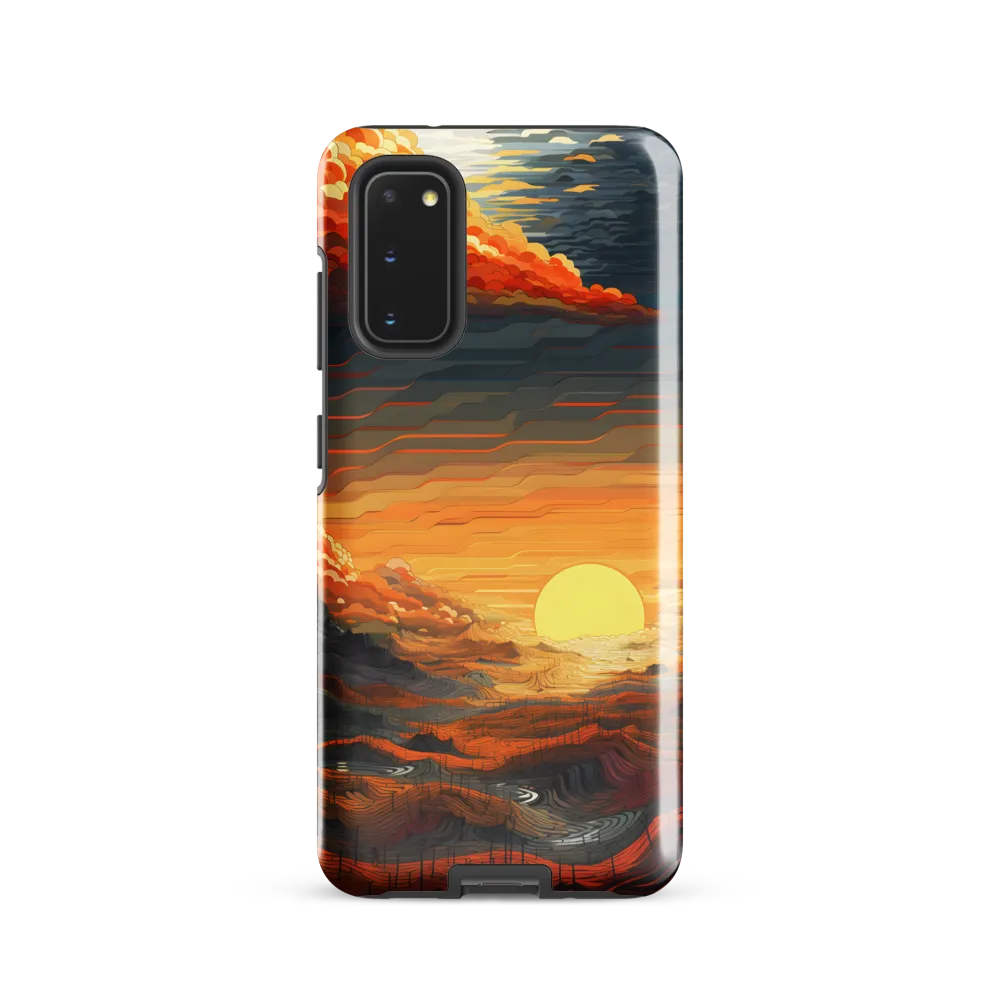 Ethereal Sunset: A Serene Landscape in Flowing Forms | Phone Case |  S20 | Tough Case | Glossy