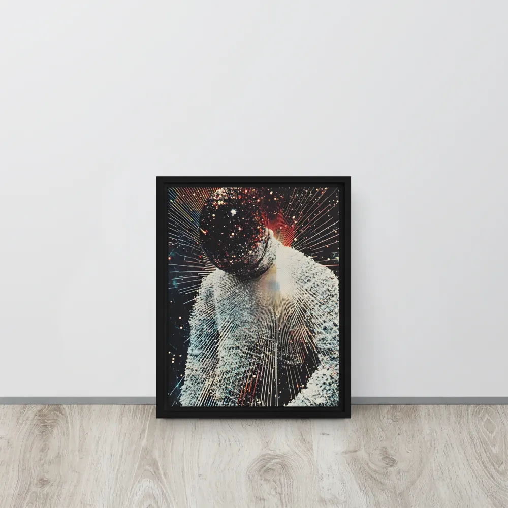 Ethereal Astronaut: A Journey Through the Cosmos | Canvas with Black Frame | 11″×14″