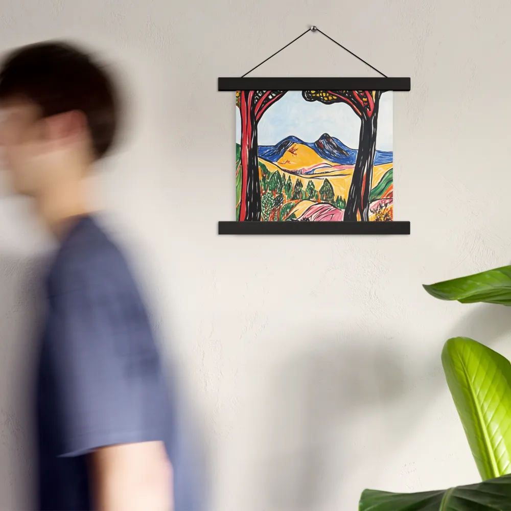 Vibrant Nature's Embrace | Poster With Black Wood Hanger | 10″×10″