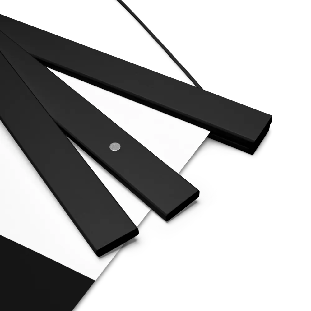 Elegance in White: The Pelican | Poster With Black Wood Hanger | 18″×24″