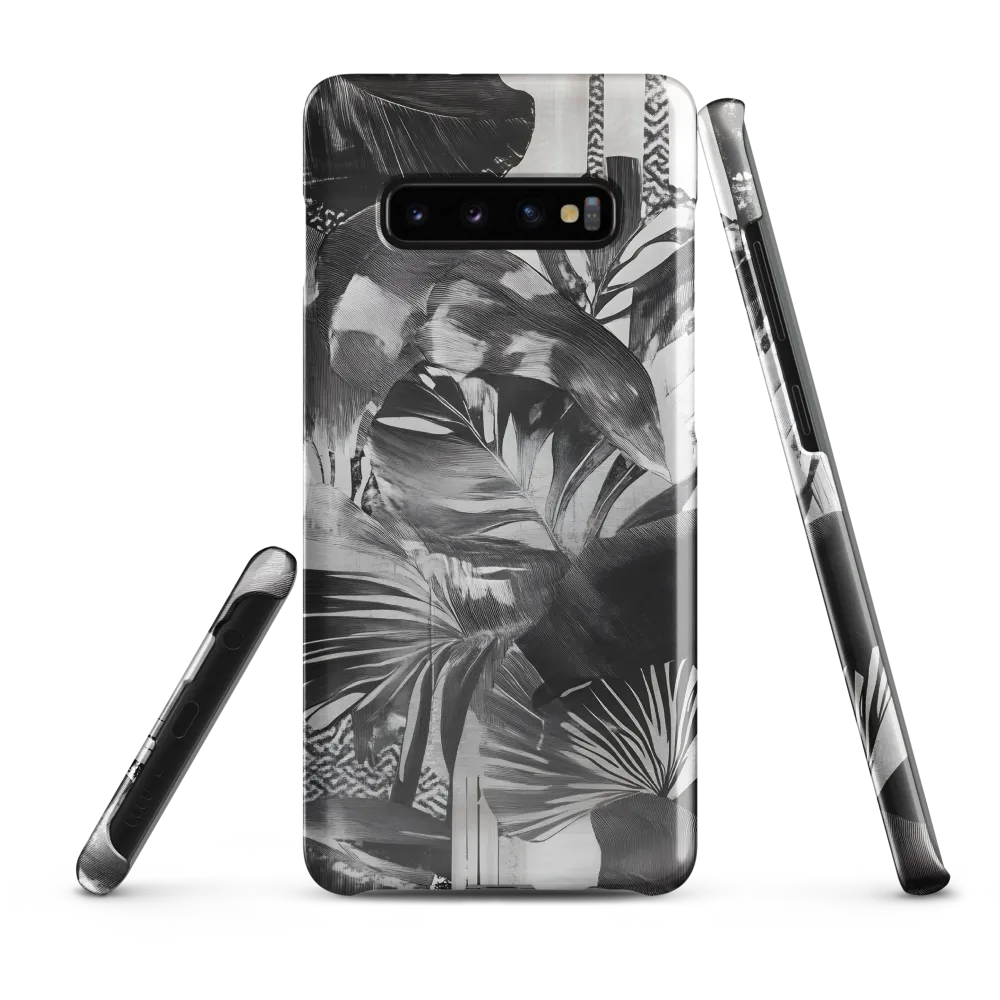 Monochrome Serenity in Tropical Foliage | Phone Case |  S10 Plus | Snap Case | Glossy