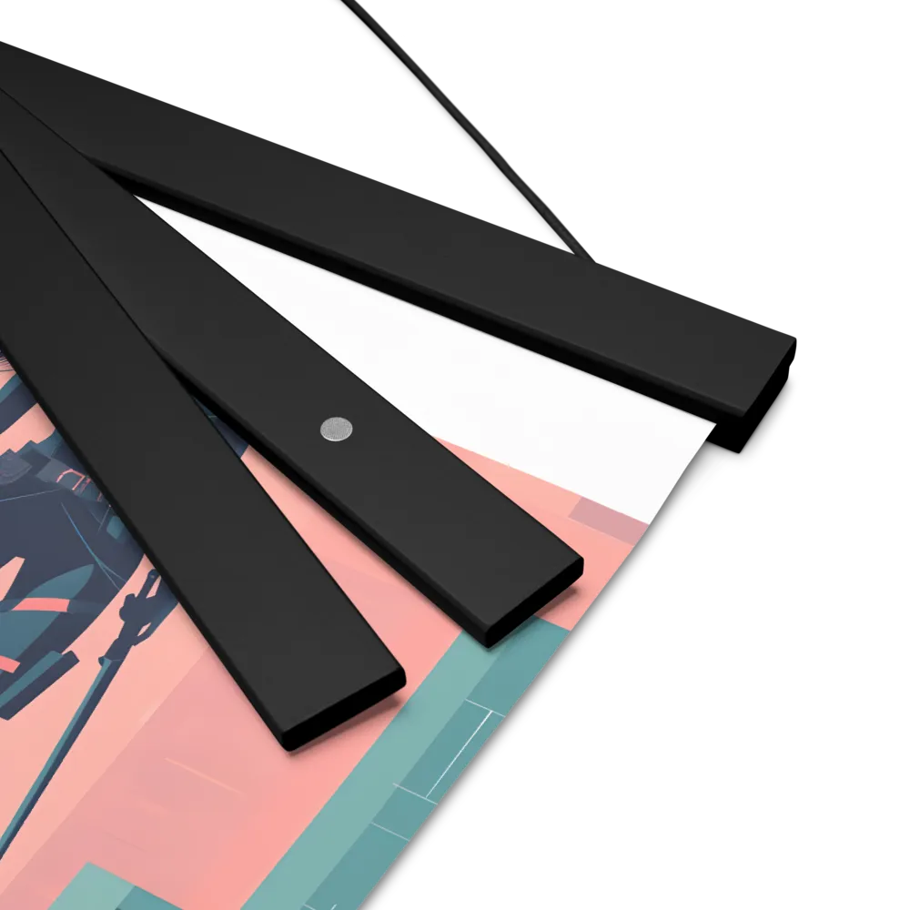 Urban Sentinel: A Warrior's Stand | Poster With Black Wood Hanger | 8″×10″