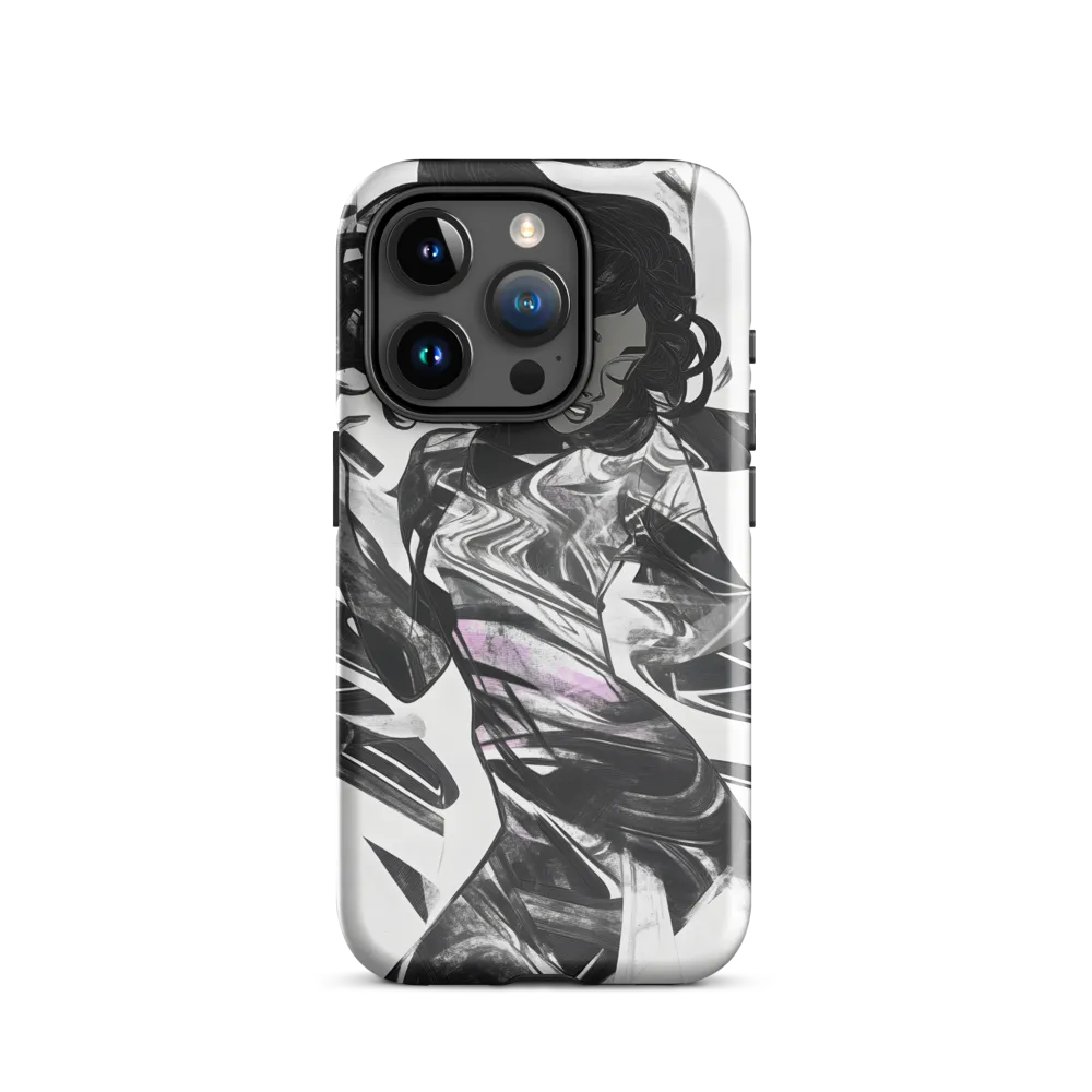 Fluid Grace: The Dance of Shadows | Phone Case |  15 Pro | Tough Case | Glossy