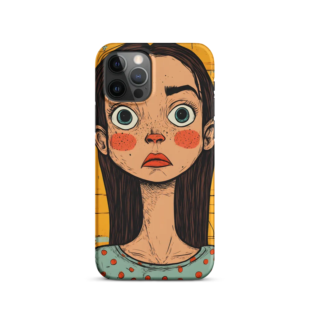 Wide-Eyed Portrait on Distressed Yellow Planks