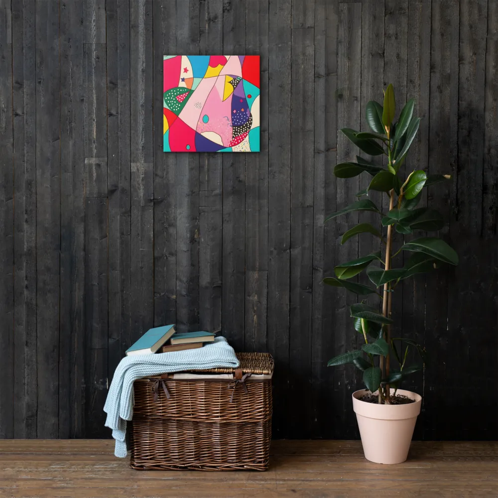 Playful Geometry in Color | Thin Canvas | 16″×16″