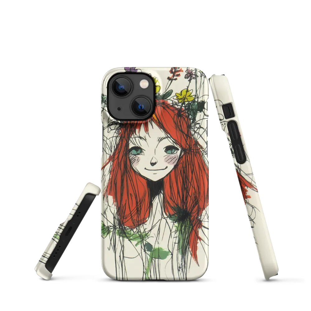 Whimsical Floral Portrait | Phone Case |  13 Mini | Snap Case | Matte