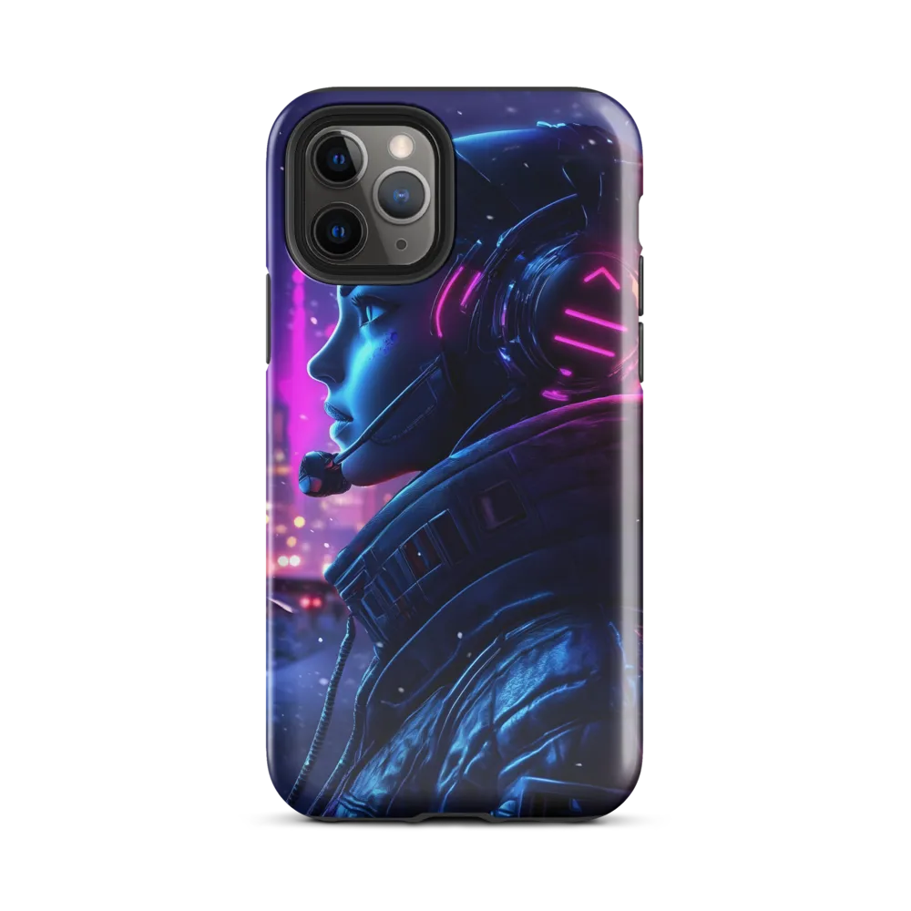 Dystopian Elegance: Cyberpunk Figure in Neon