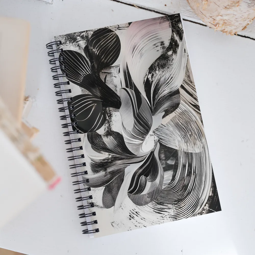 Fluid Harmony in Monochrome | Spiral Notebook