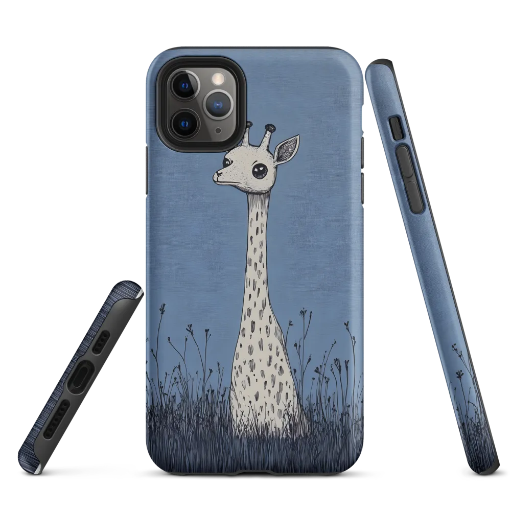 Whimsical Giraffe in Blue