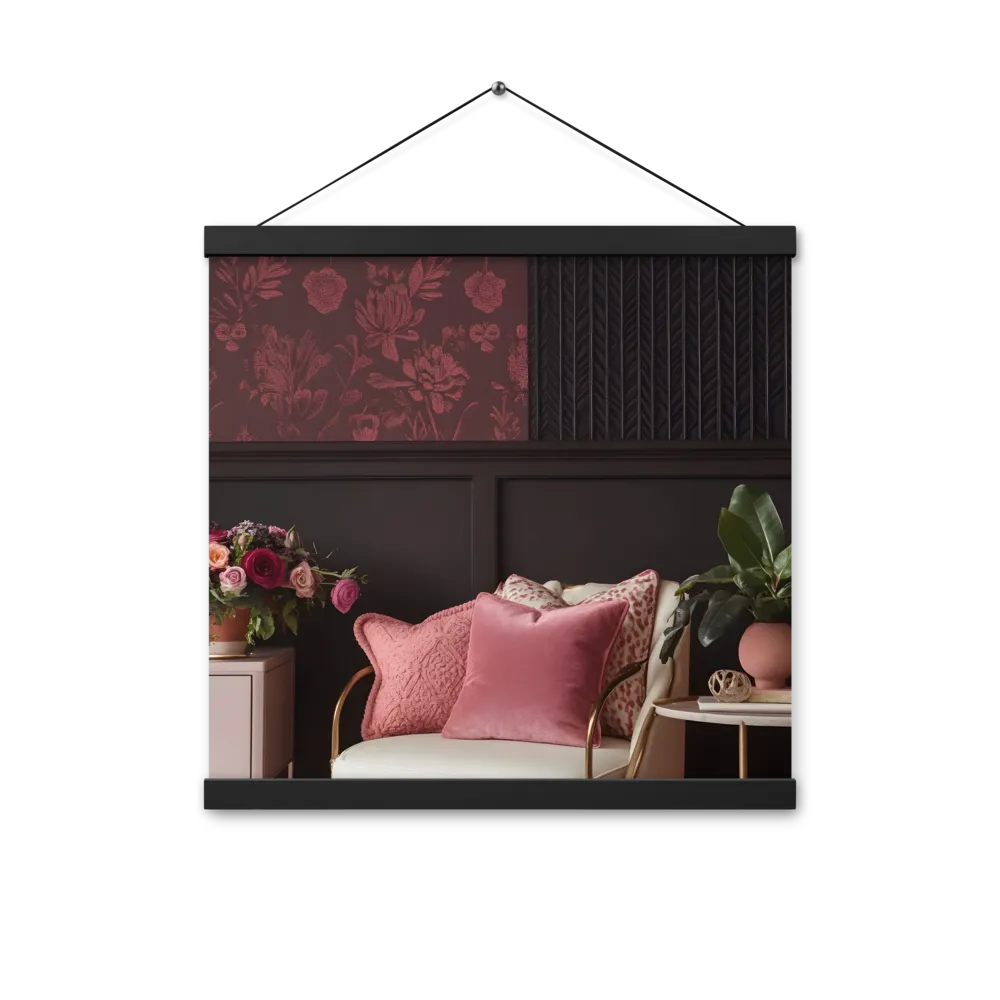 Elegance in Contrast: A Modern Interior Design | Poster With Black Wood Hanger | 16″×16″