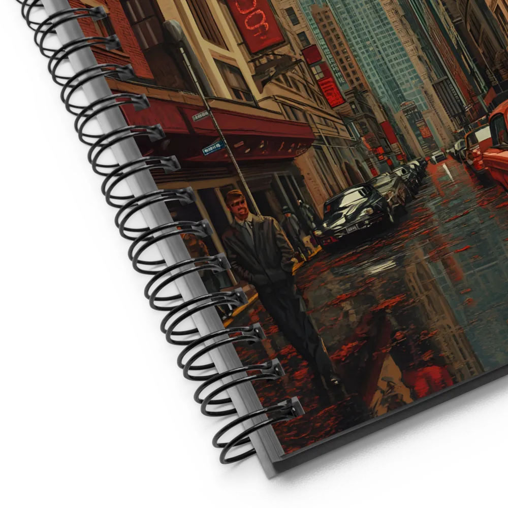 Nostalgic Cityscape: Reflections of a Forgotten Era | Spiral Notebook