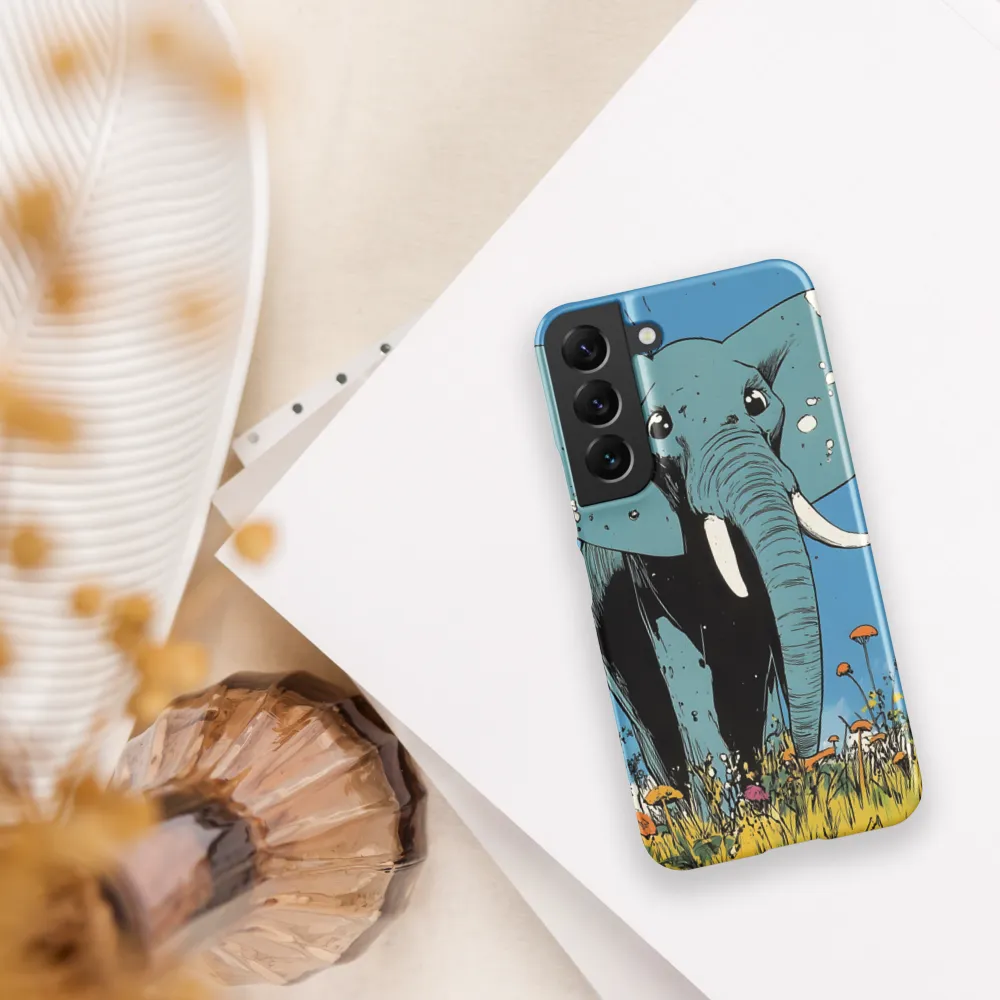 Whimsical Blue Elephant in Bloom