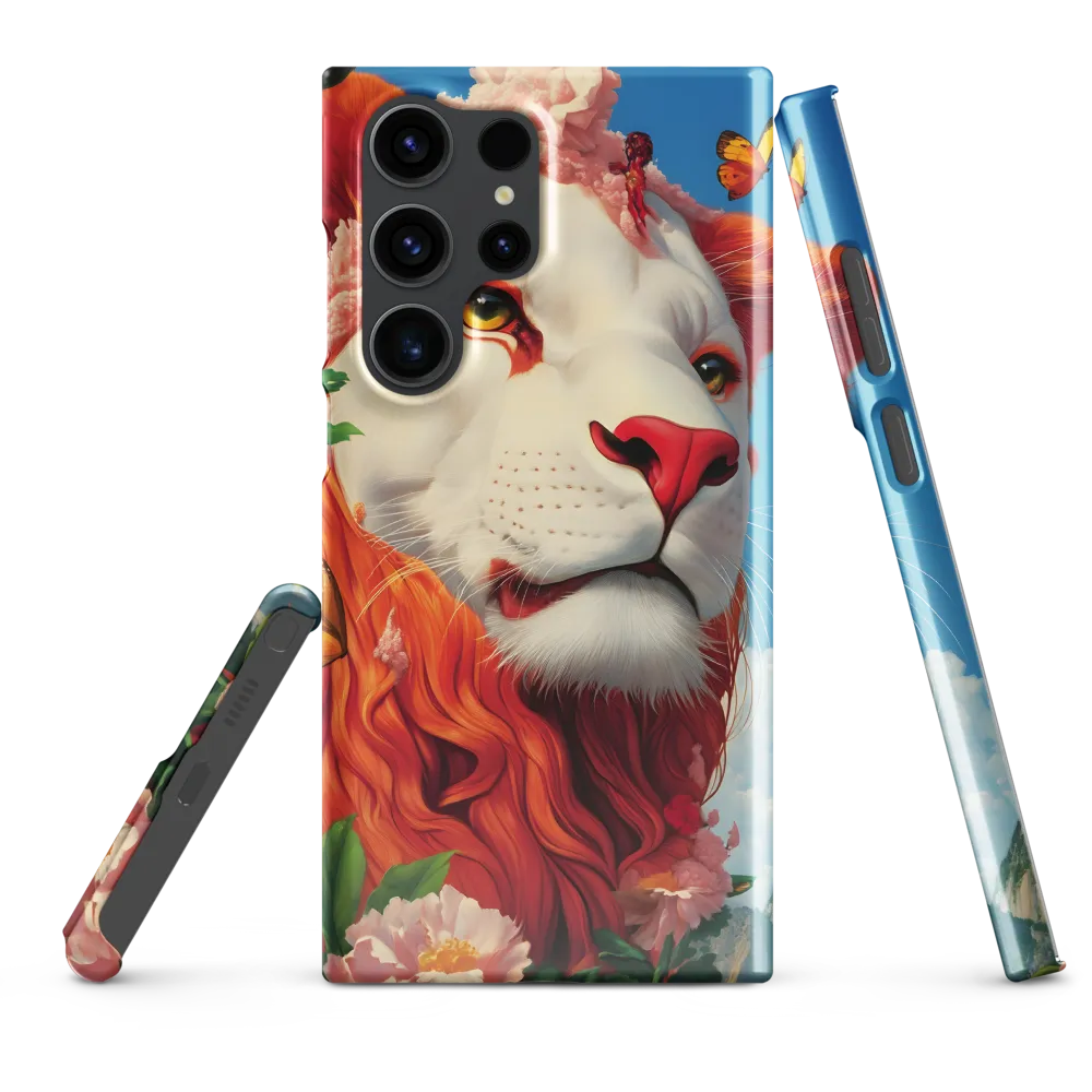 Majestic Lion Amidst Floral Splendor