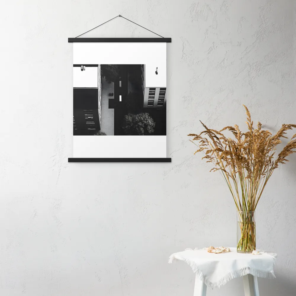 Urban Serenity from Above | Poster With Black Wood Hanger | 18″×24″