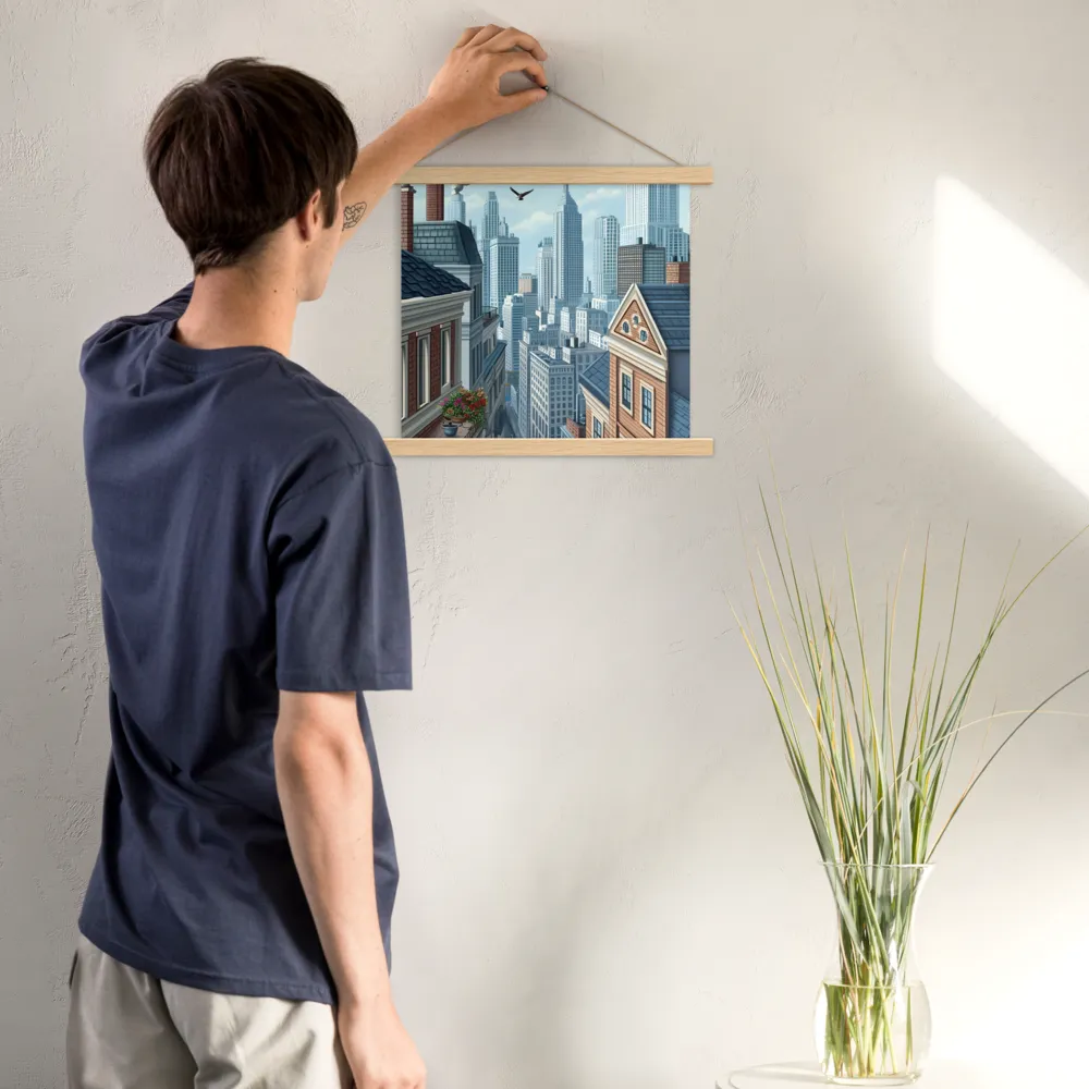 Urban Symphony | Poster With Oak Wood Hanger | 14″×14″
