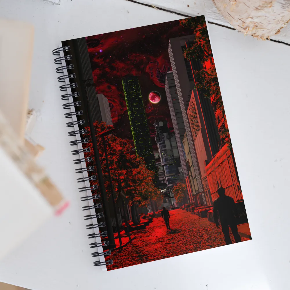 Cosmic Streets of a Dystopian Future | Spiral Notebook