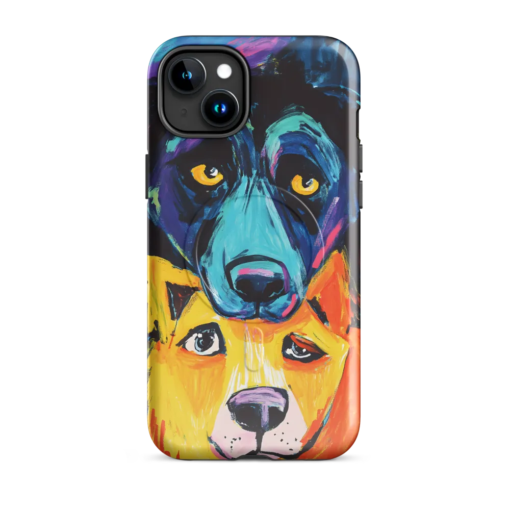 Vibrant Companions: An Expression of Canine Spirit | Phone Case |  15 Plus | MagSafe® Tough Case | Glossy