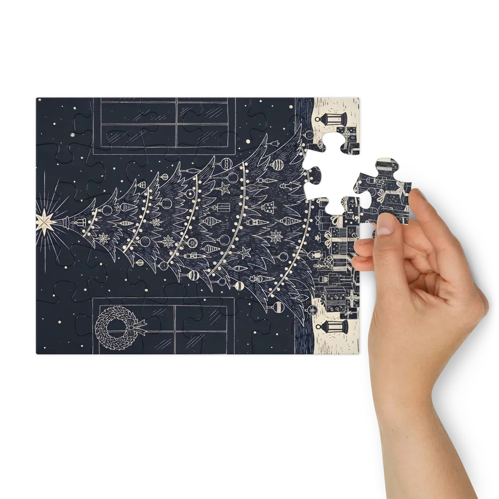 Midnight Christmas Tree 
 Jigsaw Puzzle in Tin Box