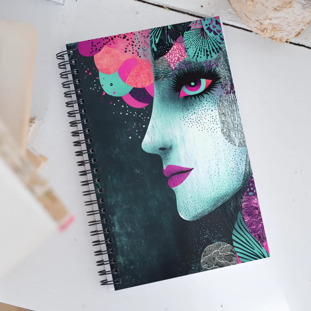 Mystical Beauty in Blue and Pink | Spiral Notebook