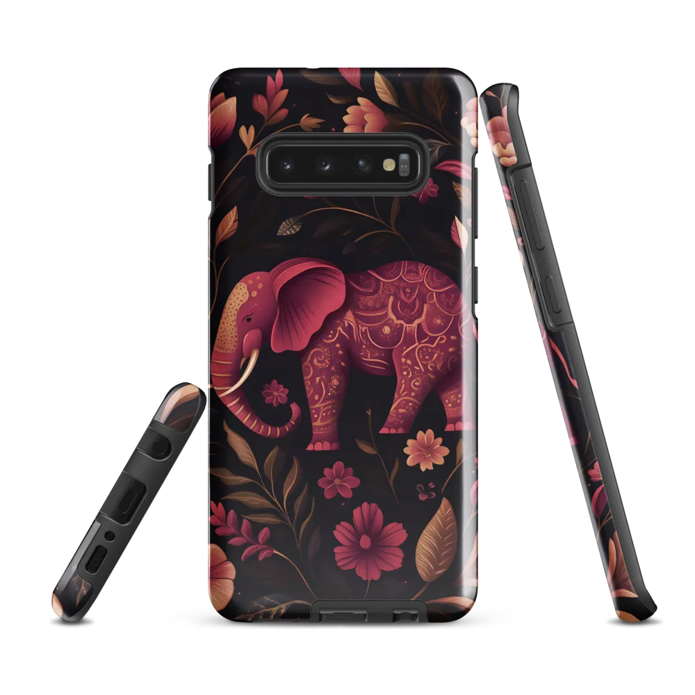 Elegance in Bloom: The Enchanted Elephant | Phone Case |  S10 Plus | Tough Case | Glossy