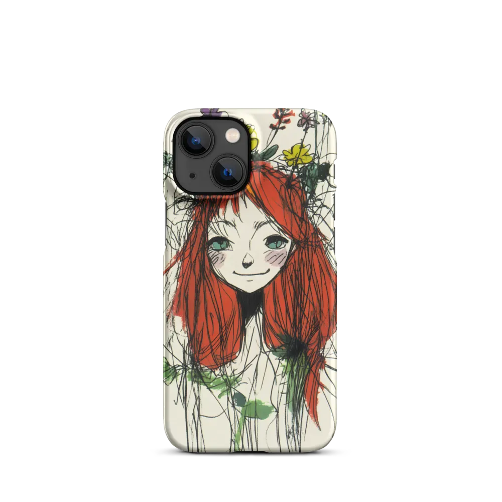 Whimsical Floral Portrait | Phone Case |  13 Mini | Snap Case | Matte