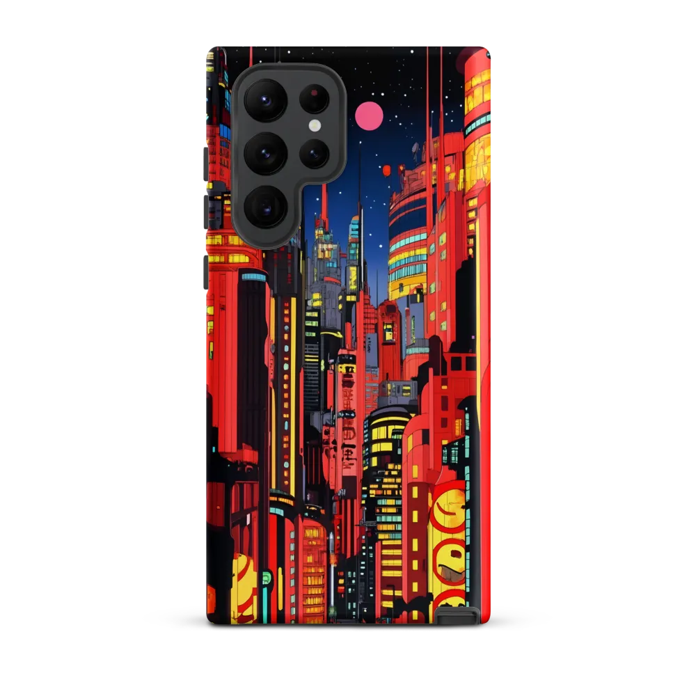 Neon Dreams: A Cyberpunk Cityscape | Phone Case |  S22 Ultra | Tough Case | Matte