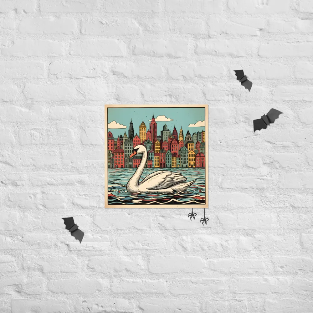 Swan in the City 
 Poster | 18″x 18″