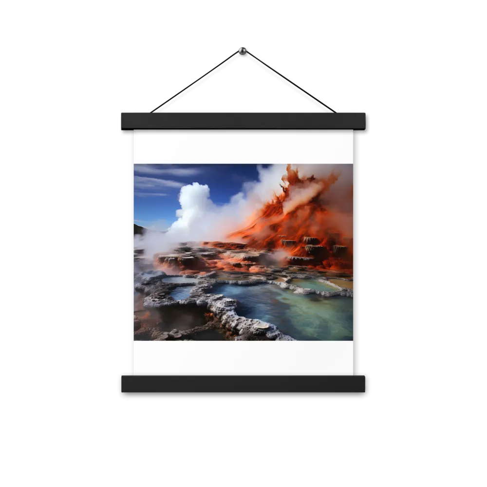 Nature's Fury: The Volcano's Expression | Poster With Black Wood Hanger | 11″×14″