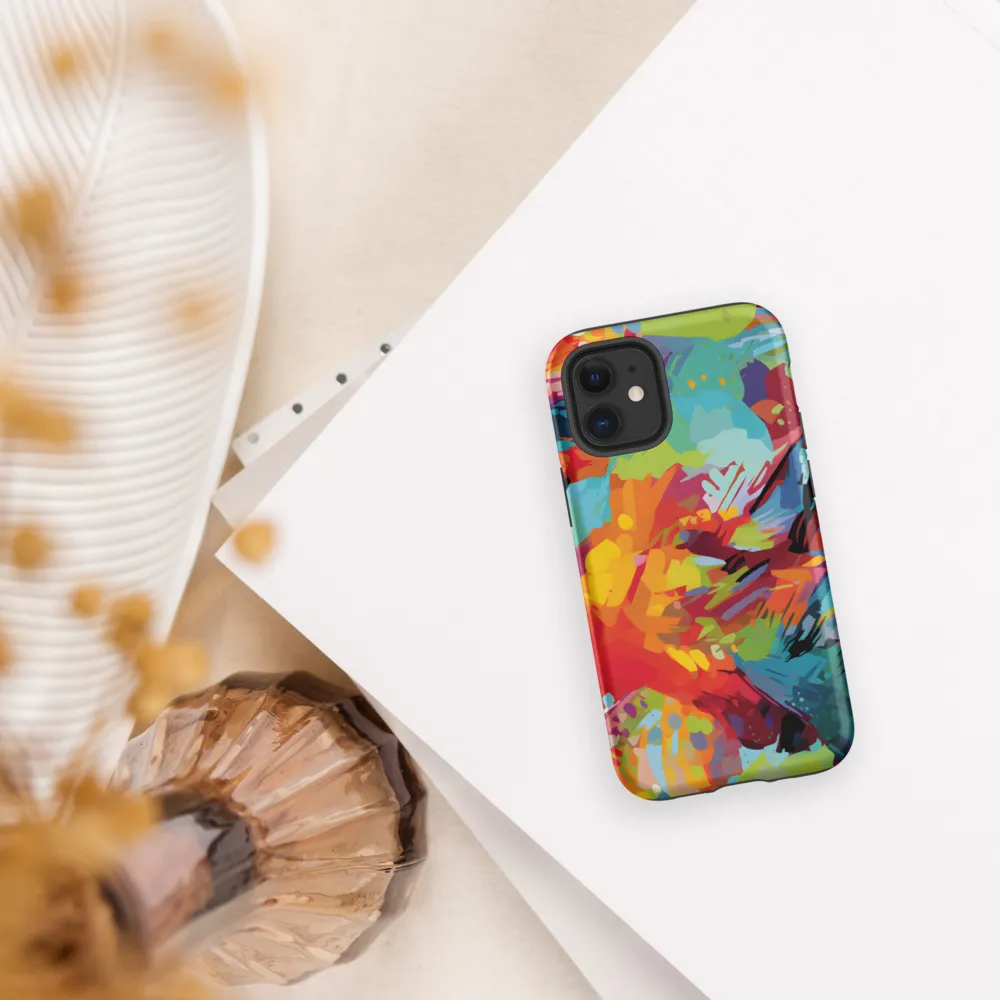 Colorful Lizard: An Abstract Adventure | Phone Case |  12 mini | Tough Case | Matte