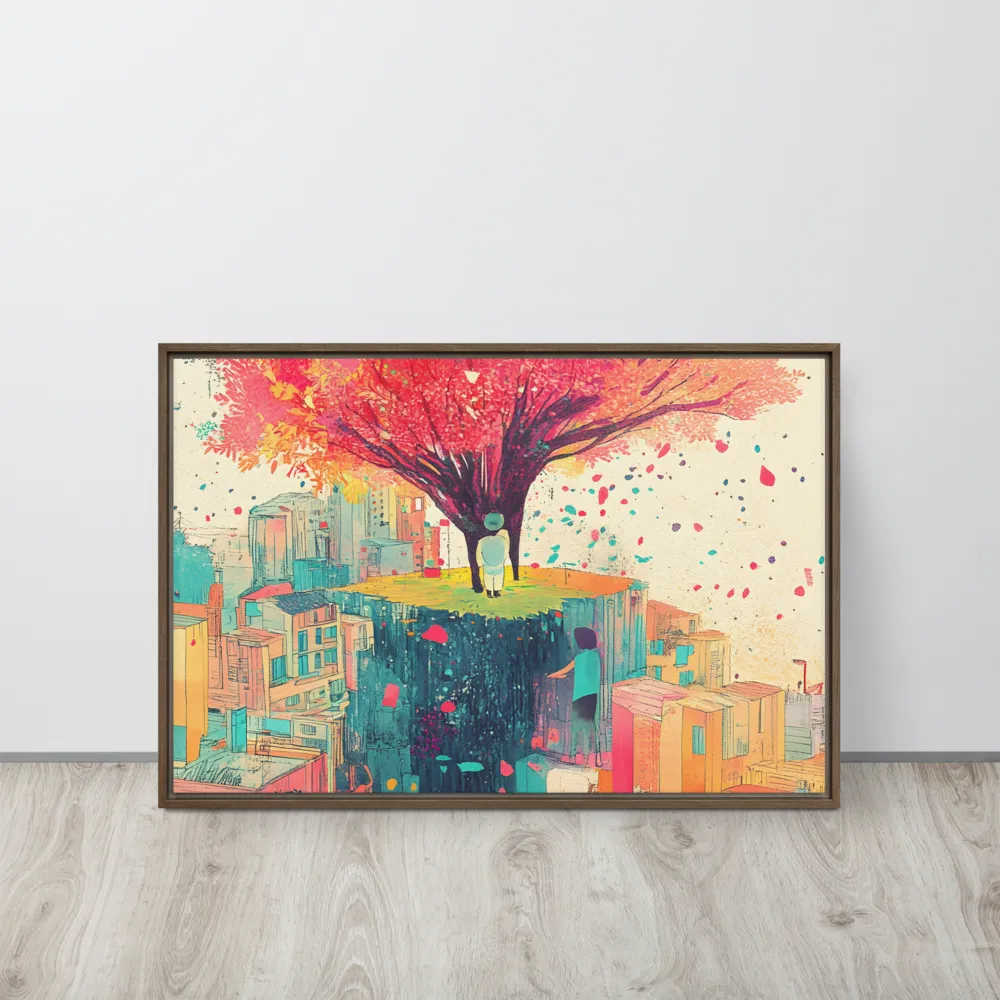 Whispers of Urban Dreams | Canvas with Brown Frame | 20″×30″