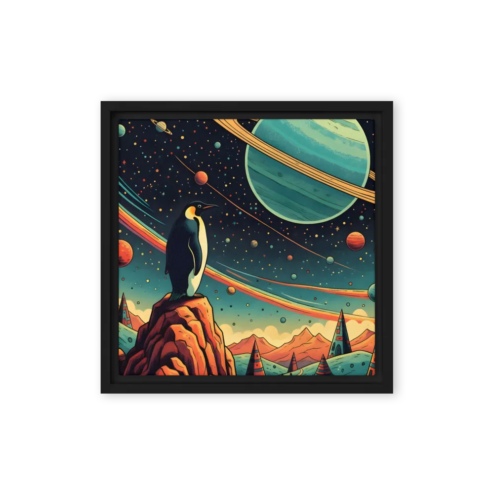Cosmic Penguin 
 Canvas with Black Frame