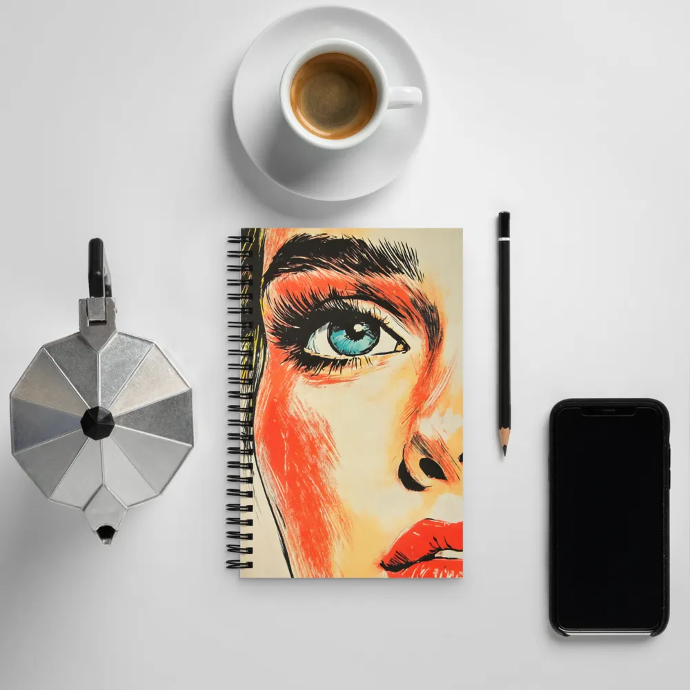 Intense Gaze: A Pop Art Portrait | Spiral Notebook