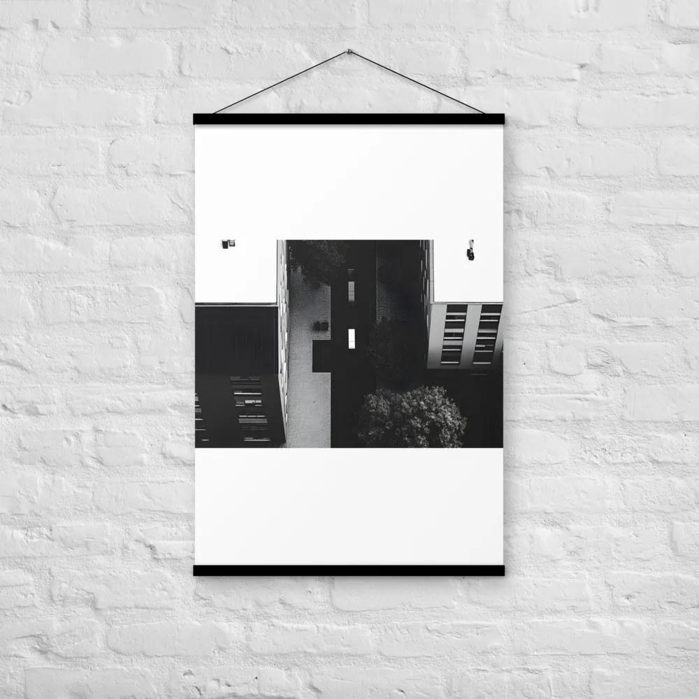 Urban Serenity from Above | Poster With Black Wood Hanger | 24″×36″