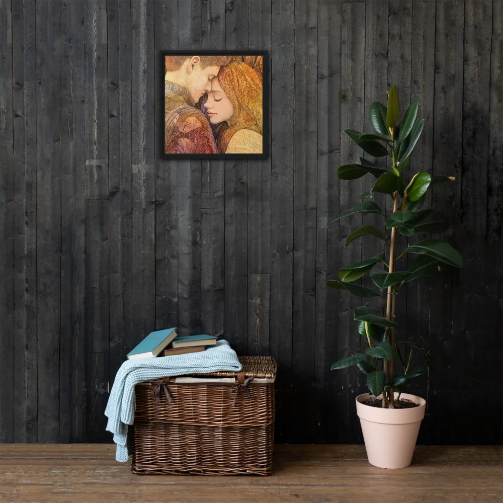 Embrace of Autumn | Canvas with Black Frame | 16″×16″