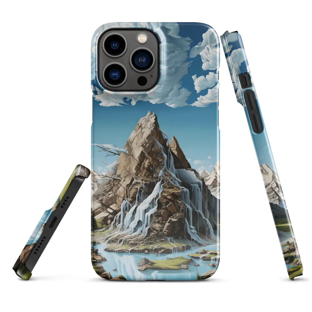 Majestic Cascade: A Mountain Masterpiece | Phone Case |  13 Pro Max | Snap Case | Glossy