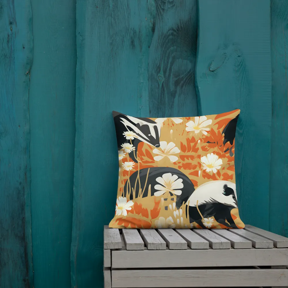 Whimsical Badgers in Bloom