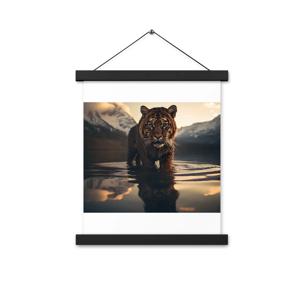 Majestic Reflection: The Tiger's Domain | Poster With Black Wood Hanger | 11″×14″