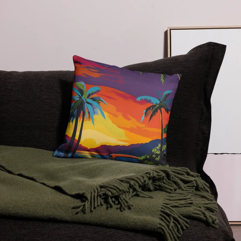 Sunset Drive | Pillow Case | 18″×18″