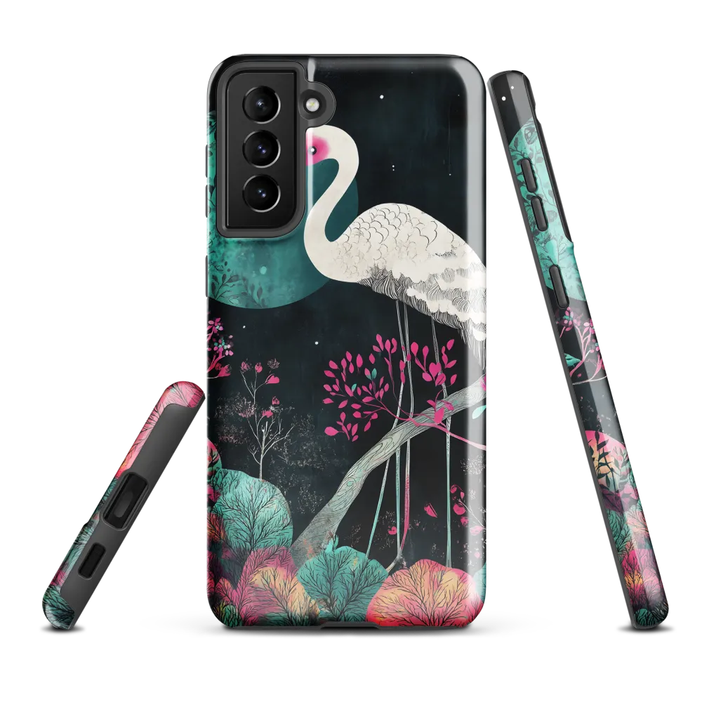 Ethereal Presence: Heron in a Floral Dreamscape