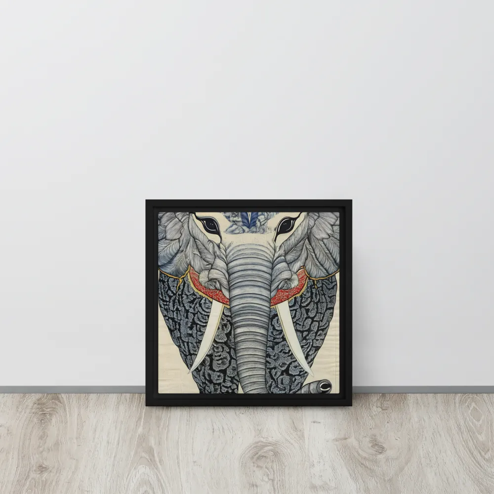 Majesty of the Elephant | Canvas with Black Frame | 12″×12″