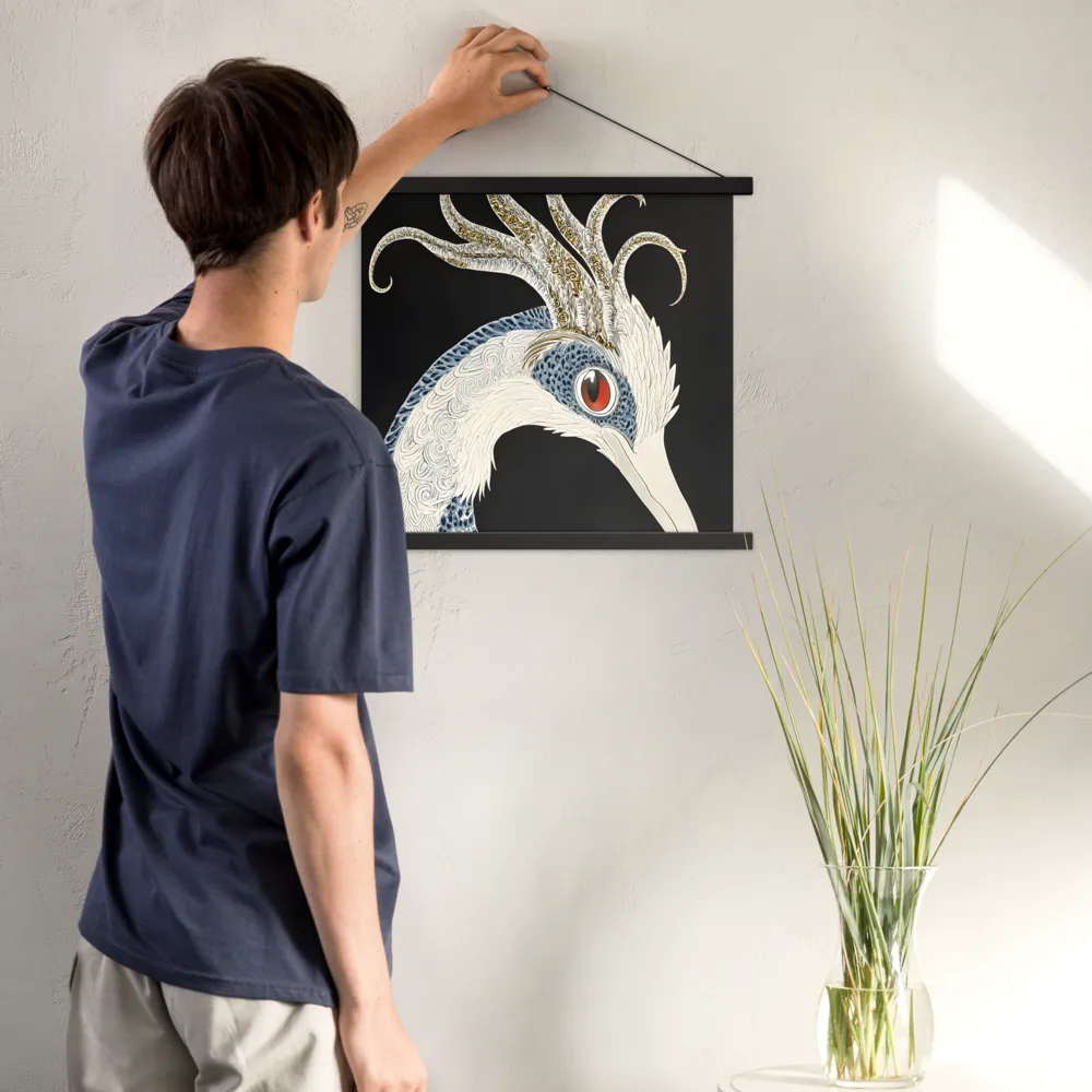 Elegance of the Majestic Peacock | Poster With Black Wood Hanger | 18″×18″