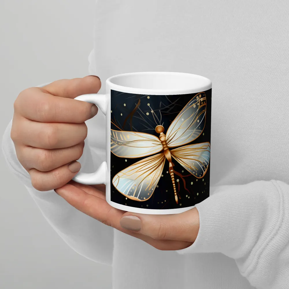 Ethereal Dance: Dragonflies in a Midnight Garden | Mugs | Multiple Sizes & Colors