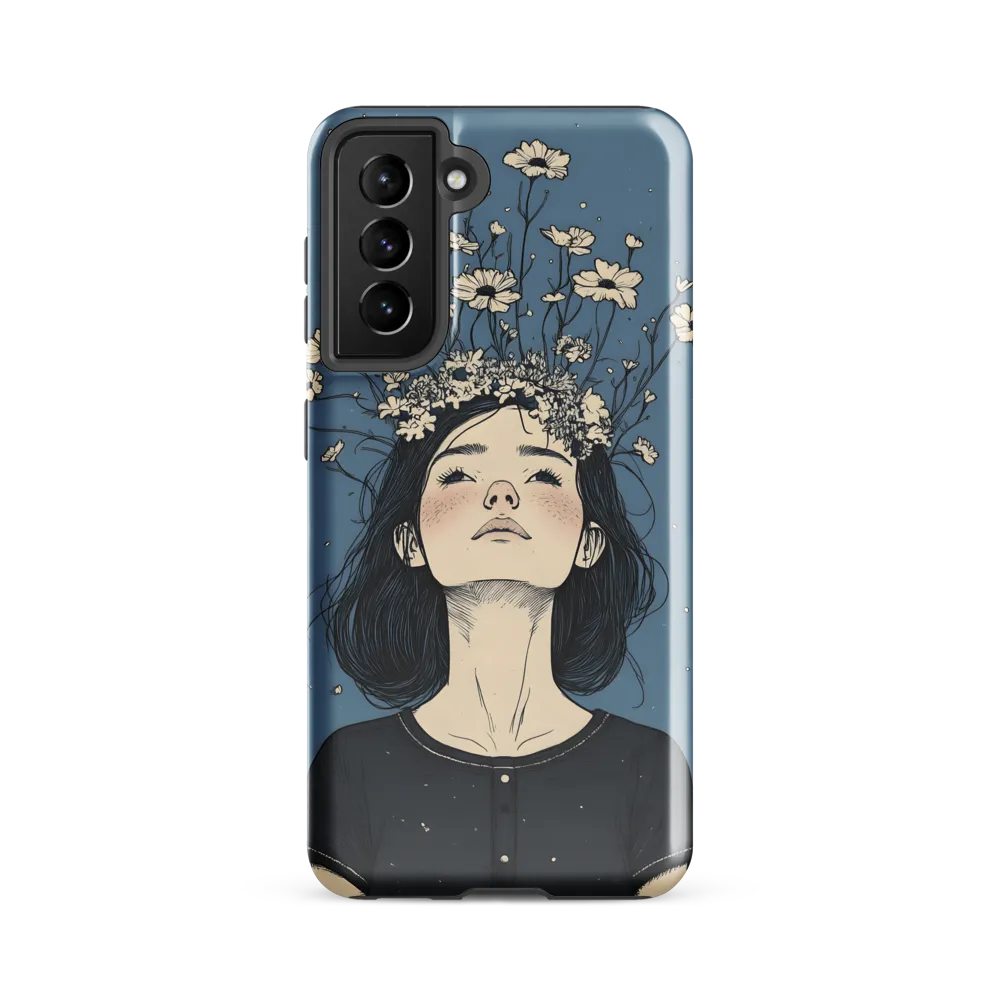 Floral Serenity: A Portrait of Tranquility | Phone Case |  S21 FE | Tough Case | Glossy