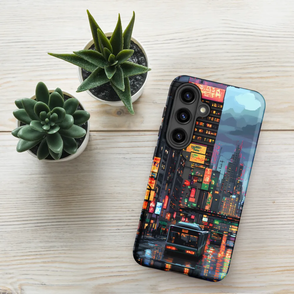 Neon Dreams: A Pixelated Urban Night