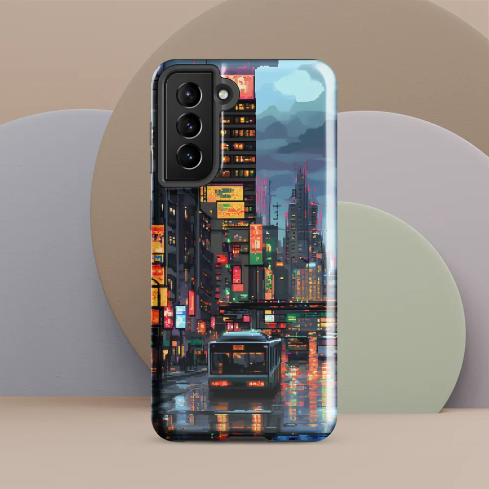 Neon Dreams: A Pixelated Urban Night