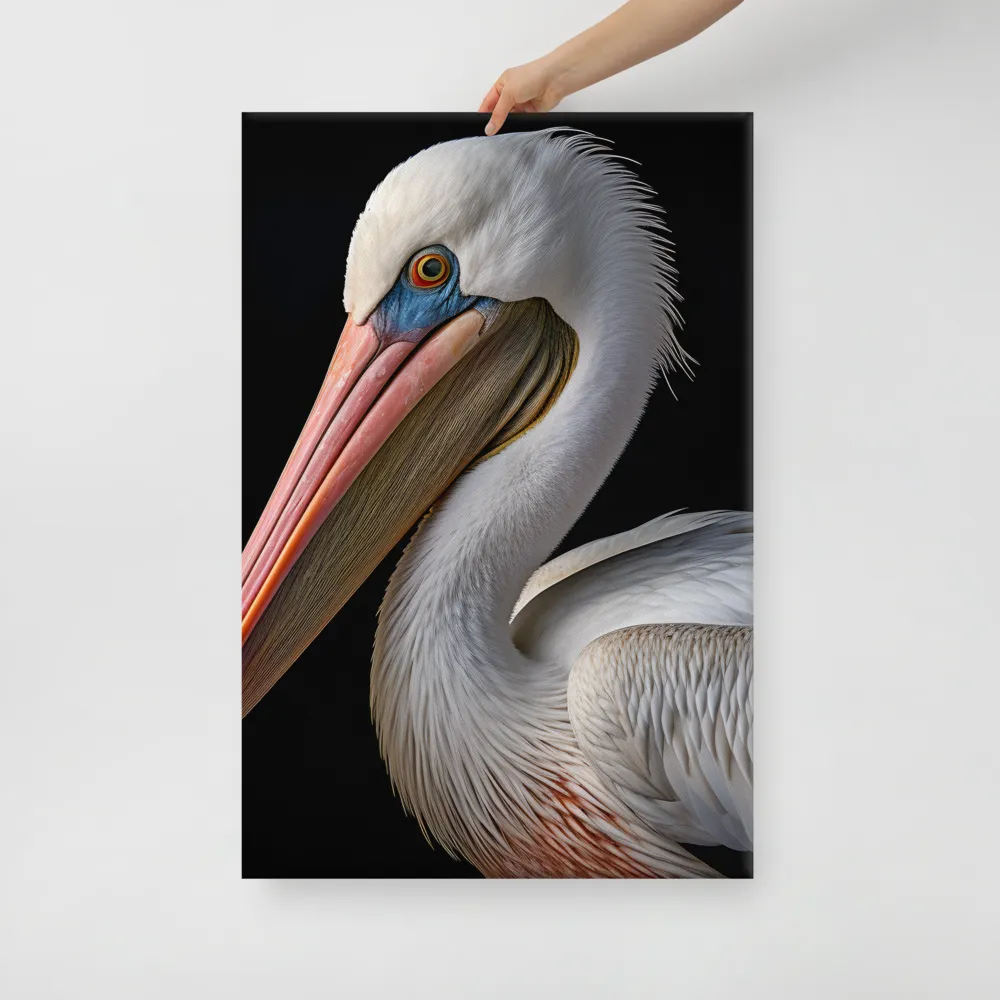 Elegance in White: The Pelican | Canvas | 24″×36″