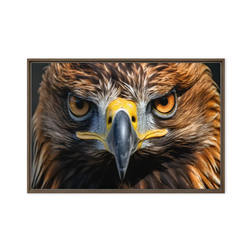 The Intensity of the Eagle | Canvas with Brown Frame | 24″×36″