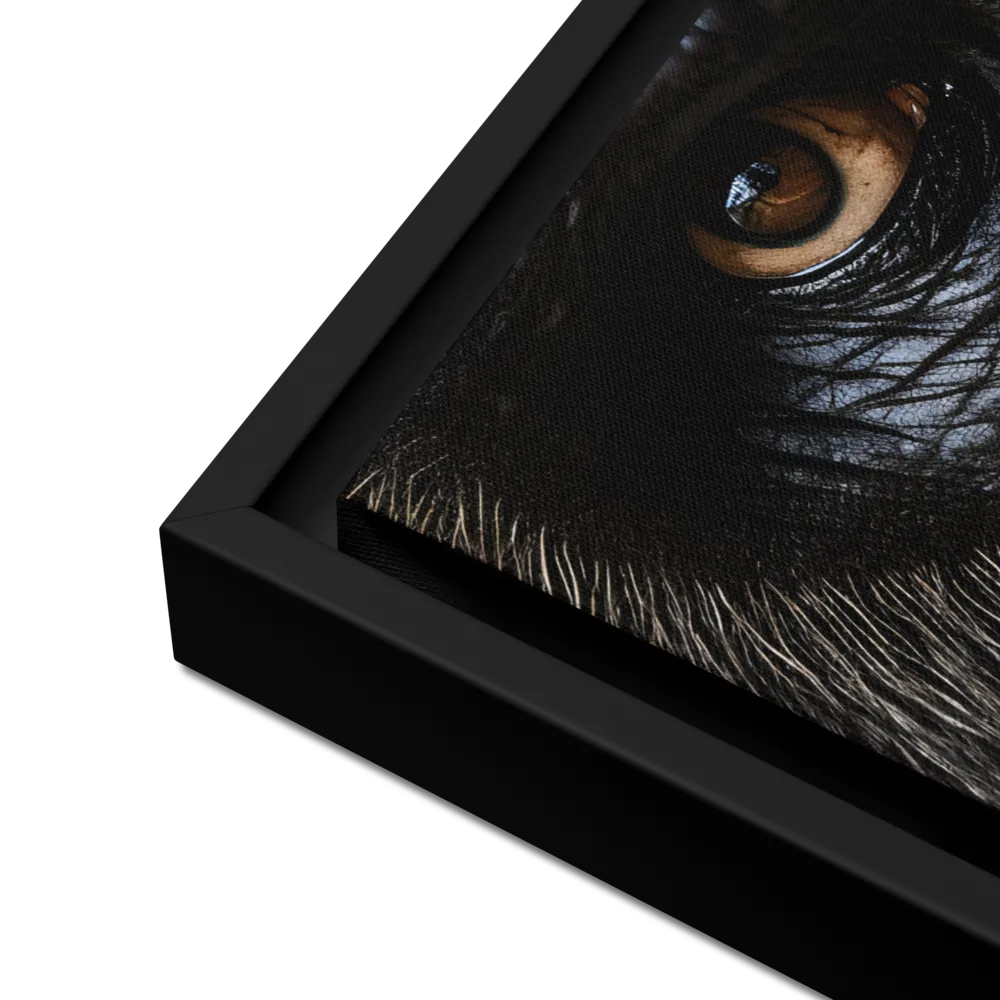 Gaze of the Wild: A Gorilla's Portrait | Canvas with Black Frame | 18″×24″