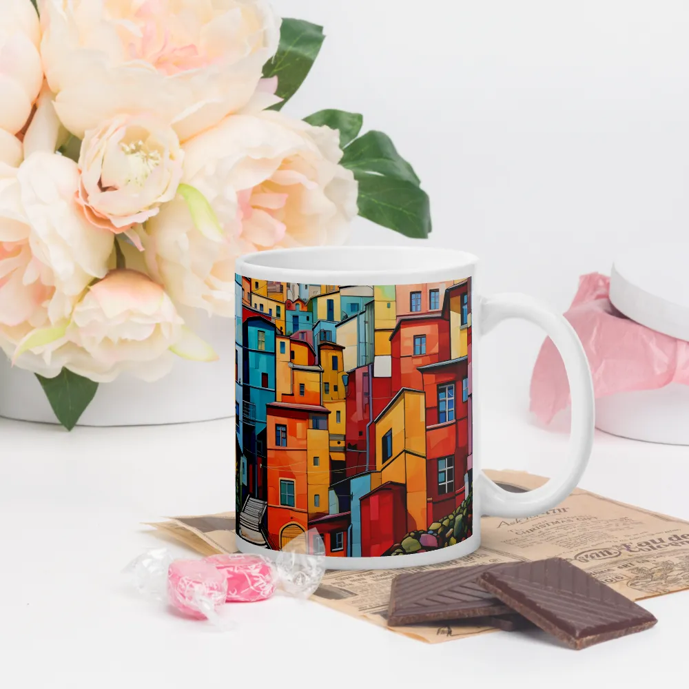 Vibrant Village: A Cubist Journey | Mugs | Multiple Sizes & Colors