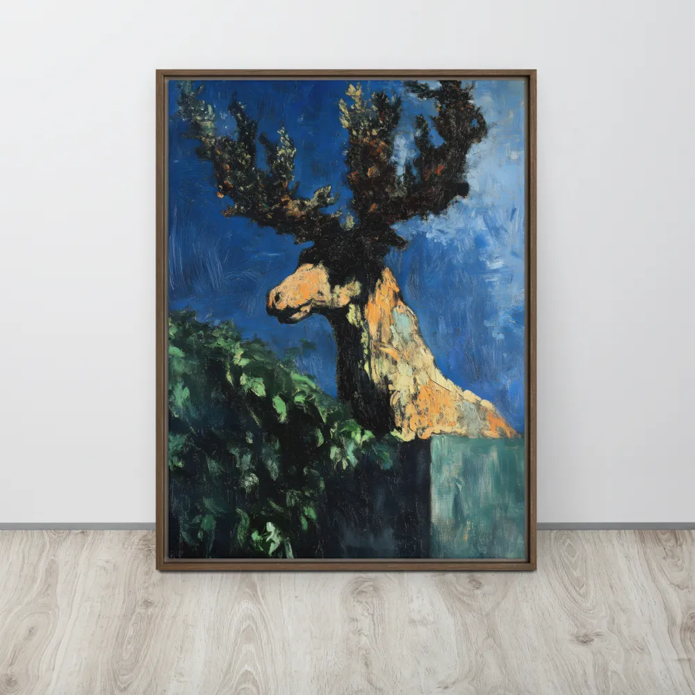 The Majestic Deer in Nature | Canvas with Brown Frame | 24″×32″